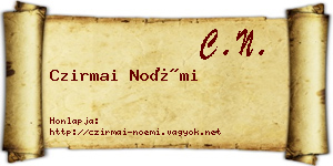 Czirmai Noémi névjegykártya